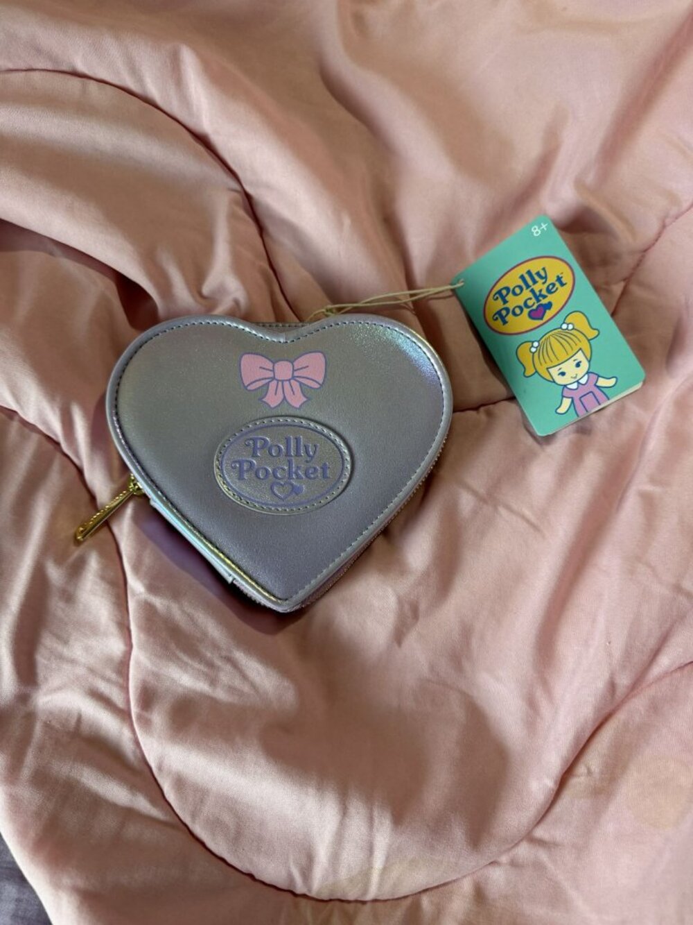 NWT Polly Pocket Loungefly Ziparound Iridescent Pink/Purple Wallet Wristlet